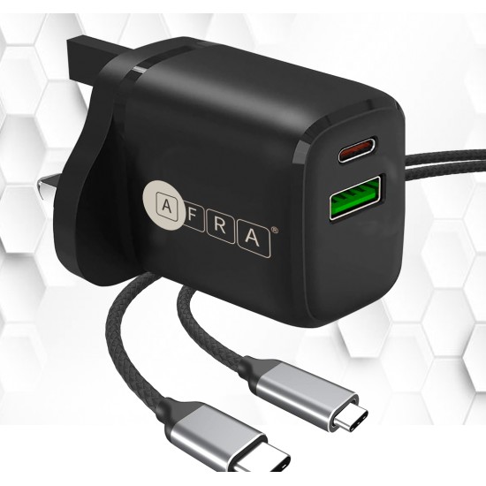 Bortset Udvalg sporadisk AFRA USB wall charger with 2 ports & 3A charging speed