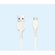 AFRA USB Charging Cable, White, 2.4A, With Data Transmission, USB A to Type C, 1 meter length, Durable, Heat Resistant, PVC Serrated Cable Cord, Compatible with Android, and other devices