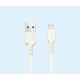 AFRA USB Charging Cable, White, 2.4A, With Data Transmission, USB A to Lightning Connector, 1 meter length, Durable, Heat Resistant, PVC Serrated Cable Cord, Compatible with iPhone, iPad, iPod.
