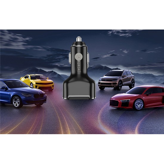 AFRA Compact Car Charger Adapter, 32W, 2.4A Charging Speed, 3 ports, x2 USB-A, x1 USB-C, Fast Charging, Light, Overheat and Short Circuit Protection, ABS Construction, Compact Design