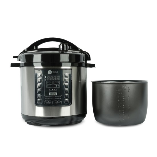 AFRA Electric Pressure Cooker, 12 in 1, Multifunction, 8L Capacity, 1300W, Silver, Stainless Steel, GMARK, ESMA, RoHS, And CB Certified With 2 Years Warranty