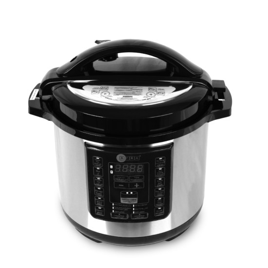 AFRA Electric Pressure Cooker, 12 in 1, Multifunction, 10L Capacity, 1400W, Silver, Stainless Steel, GMARK, ESMA, RoHS, And CB Certified With 2 Years Warranty