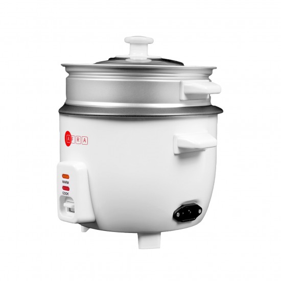 AFRA Japan Rice Cooker, 1.0 Litre Capacity, Non-stick Inner Pot, Glass Lid, Aluminium Heating Plate, Keep-Warm Function, With Measuring Cup & Spoon, G-MARK, ESMA, ROHS, and CB Certified, 2 Years Warranty