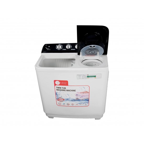 AFRA Washing Machine-Top Load, 450W, Twin Tub, Semi-Automatic, Freestanding, Durable Plastic Housing, G-MARK, ESMA, ROHS, and CB Certified, 2 Years Warranty.