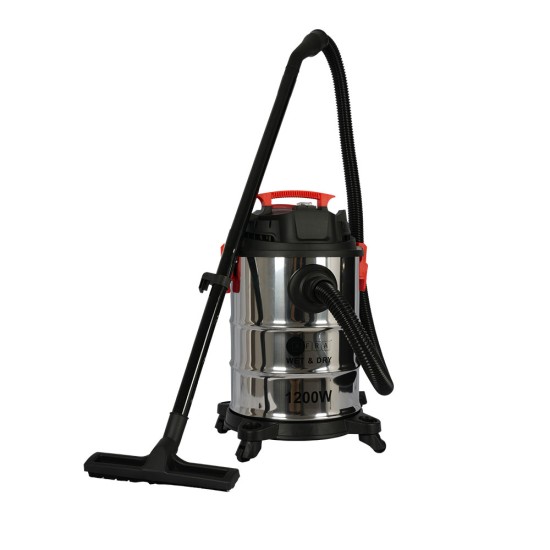 AFRA Wet and Dry Vacuum Cleaner, 1200W, 20 Liter, 2 in 1 Brush and Nozzle, 3.5 Meter Cord Length, Stainless Steel Casing, G-MARK, ESMA, ROHS, and CB Certified, 2 years Warranty.