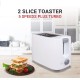 AFRA Electric Breakfast Toaster, 700W, 2 Slots, Removable Crumb Tray, Plastic Body, White Finish, G-Mark, ESMA, RoHS, CB, 2 years warranty