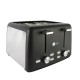 AFRA Electric Breakfast Toaster, 1600W, 4 Slots, Removable Crumb Tray, Matte Black Finish, Browning, Reheat, Defrost, G-Mark, ESMA, RoHS, CB, 2 years warranty