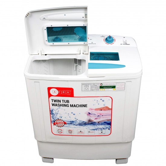 AFRA Japan Washing Machine-Top Load, 110-220V, Twin Tub, Semi-Automatic, Freestanding, Compact Design, Durable Plastic Housing, G-MARK, ESMA, ROHS, and CB Certified, 2 Years Warranty.