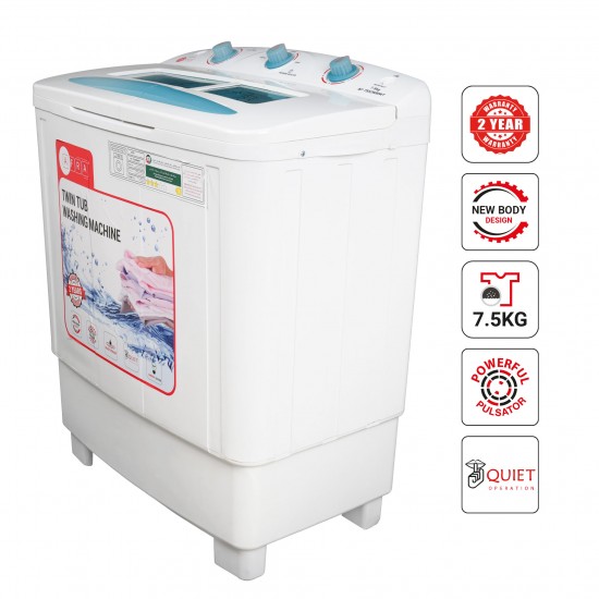 AFRA Japan Washing Machine-Top Load, 110-220V, Twin Tub, Semi-Automatic, Freestanding, Compact Design, Durable Plastic Housing, G-MARK, ESMA, ROHS, and CB Certified, 2 Years Warranty.