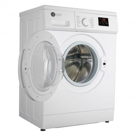 AFRA Washing Machine, Front Loading, 7KG Capacity, 1200 RPM, LED Display, 15 Programs, Auto Balance Power Efficiency, G-MARK, ESMA, ROHS, and CB Certified, AF-7120WMWT, 2 years Warranty