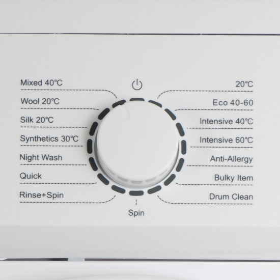 AFRA Washing Machine-Front Load, Model No. AF-8140WMWT, Front Loading, 8KG Capacity, 1400 RPM, 15 Programs, LED Display, Child Lock, Anti Foam, Auto Balance.