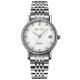 AFRA Calla Lady’s Watch, Silver Metal Alloy Case, White Mop Dial, Silver Bracelet Strap with Latch, Water Resistant 30m