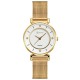 AFRA Shae Lady’s Watch, Gold Metal Alloy Case, White Dial, Gold Mesh Bracelet Strap, Water Resistant 30m
