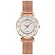 AFRA Shae Lady’s Watch, Rose Gold Metal Alloy Case, White Dial, Rose Gold Mesh Bracelet Strap, Water Resistant 30m