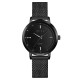 AFRA Avril Lady’s Watch, Black Metal Alloy Case and Metal Mesh Bracelet Strap, Black Dial, Water Resistant 30m