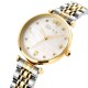 AFRA Luna Ladies' Watch, Gold and Silver Metal Alloy Case, White Mop Dial, Silver and Gold Bracelet Strap with Latch, Water Resistant 30m