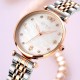 AFRA Luna Lady’s Watch, Rose Gold and Silver Metal Alloy Case, Mop Dial, Rose Gold and Silver Bracelet Strap with Latch, Water Resistant 30m