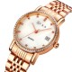 AFRA Calla Lady’s Watch, Rose Gold Metal Alloy Case, White Mop Dial, Rose Gold Bracelet Strap with Latch, Water Resistant 30m