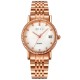 AFRA Calla Lady’s Watch, Rose Gold Metal Alloy Case, White Mop Dial, Rose Gold Bracelet Strap with Latch, Water Resistant 30m