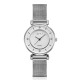 AFRA Shae Lady’s Watch, Silver Metal Alloy Case, White Dial, Silver Mesh Bracelet Strap, Water Resistant 30m