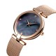 AFRA Pearlescent Lady’s Watch, Rose Gold Metal Case, Black Dial and Mesh Bracelet Strap, Water Resistant 30m