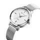AFRA Avril Lady’s Watch, Silver Metal Alloy Case and Metal Mesh Bracelet Strap, White Dial, Water Resistant 30m