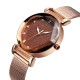 AFRA Stelara Lady’s Watch, Rose Gold Metal Alloy Case and Mesh Bracelet Strap, Brown Dial, Water Resistant 30m