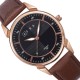 AFRA Conrad Gentleman’s Watch, Japanese Design, Rose Gold Metal Alloy Case, Leather Strap, Water Resistant 30m
