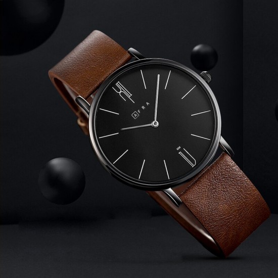 AFRA Urbanite Gentleman’s Watch, Leather Strap, Japanese Quartz, Water Resistant 30m.