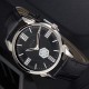 AFRA Moment Gentleman’s Watch, Japanese Design, Silver Metal Case, Black Dial, Water Resistant 30m