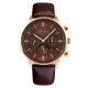 AFRA Crescent Gents Watch Rose Gold Case Brown Dial Brown Leather, Water Resistant 30m