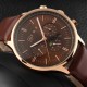 AFRA Crescent Gents Watch Rose Gold Case Brown Dial Brown Leather, Water Resistant 30m