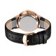 AFRA Radius Gentleman’s Watch, Lightweight Rose Gold Metal Case, Black Leather Strap, Blue Dial, Water Resistant 30m