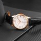 AFRA Oberon Gentleman’s Watch, Lightweight Rose Gold Metal Case, Black Leather Strap, White Dial, Water Resistant 30m